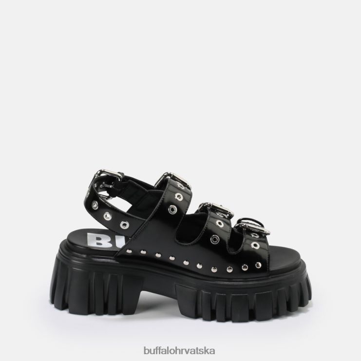 crno Buffalo Lavlja tvrda sandala s platformom veganska |sandale TDD6T721